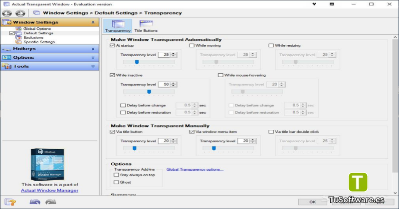 Actual Transparent Window Descargar para PC